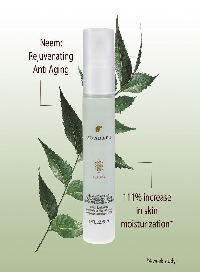 SUNDARI Neem and Avocado Balancing Moisturizer – 1.7 Fl Oz, Hydrating Face Cream with Neem, Smoother Texture, Healthier Skin, All Natural Botanicals - Image 2